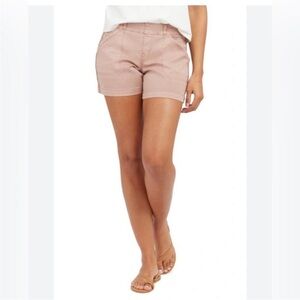 Spanx sz. S Stretch Twill Shorts washed garment pink mid-rise smoothing pull on